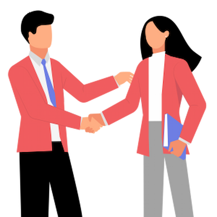 employer and jobseeker shaking hands
