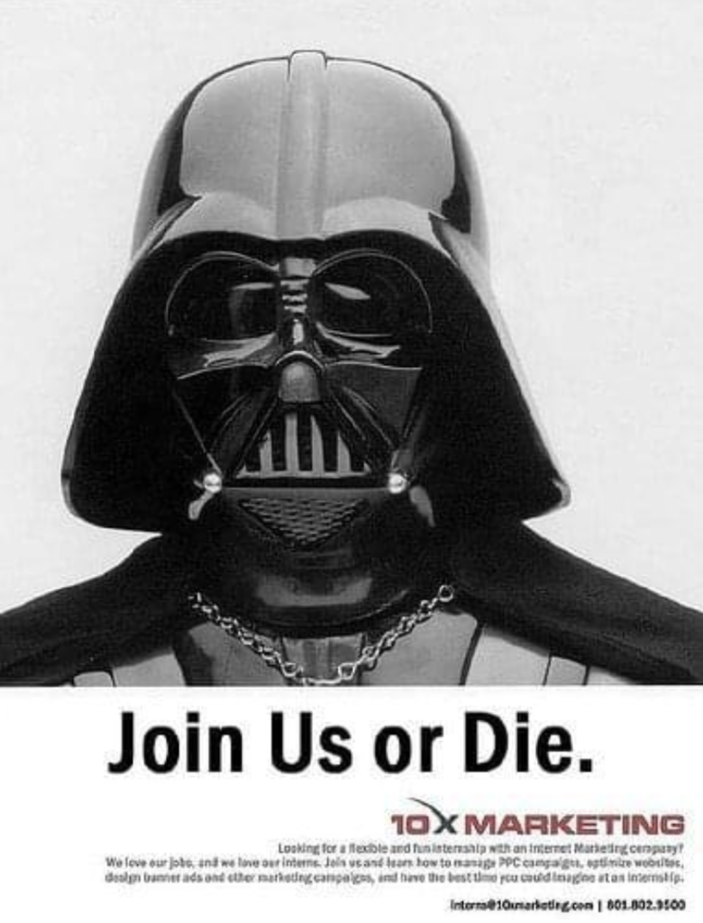 10 X Darth Vader-advertentie van marketing