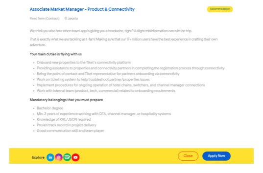Tiket.com - Associate Market Manager