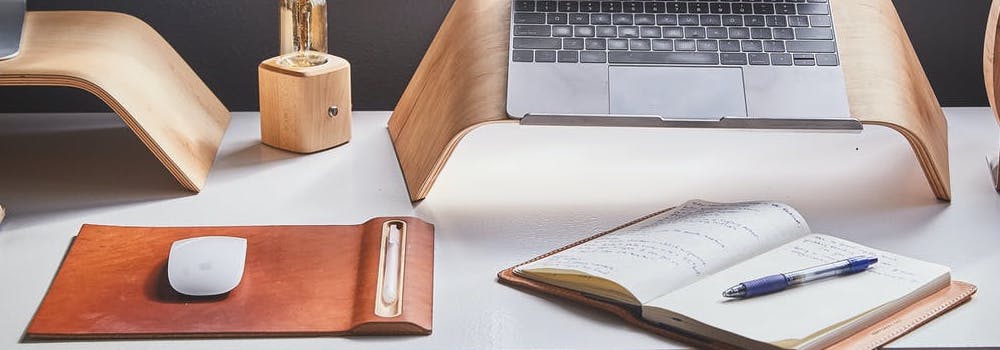 desk showing the tools you need to work from home