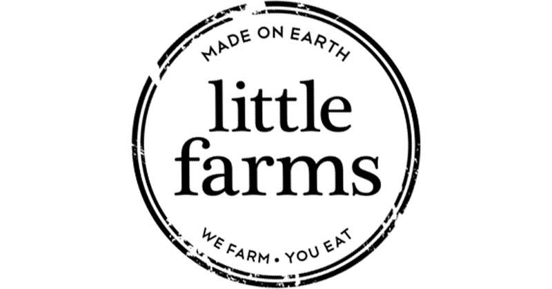 little farms we farm you eat made on earth black text within a black circle for jobs